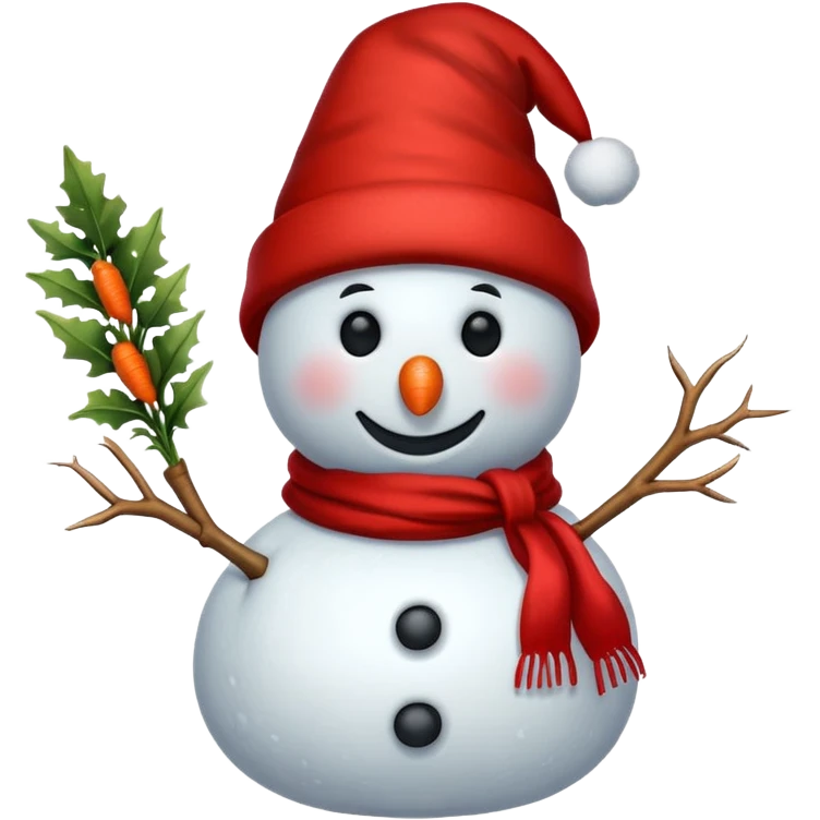 a snowman in a red scarf with the "S" logo and a red New Year's hat emoji