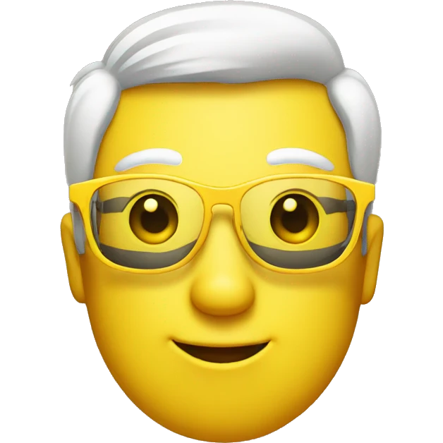 yellow emoji with "b" shape glasses  emoji