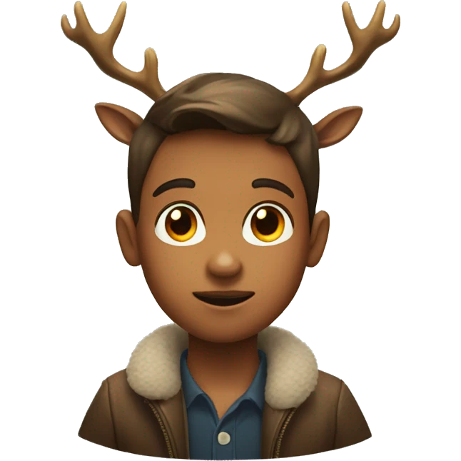 The head of a boy with antlers of a deer emoji
