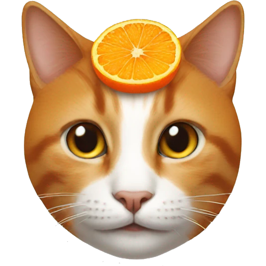 Cat with orange on head emoji
