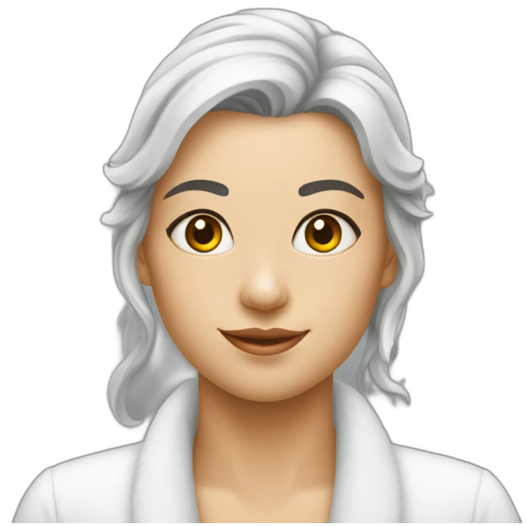 Maltês fêmea com laço emoji