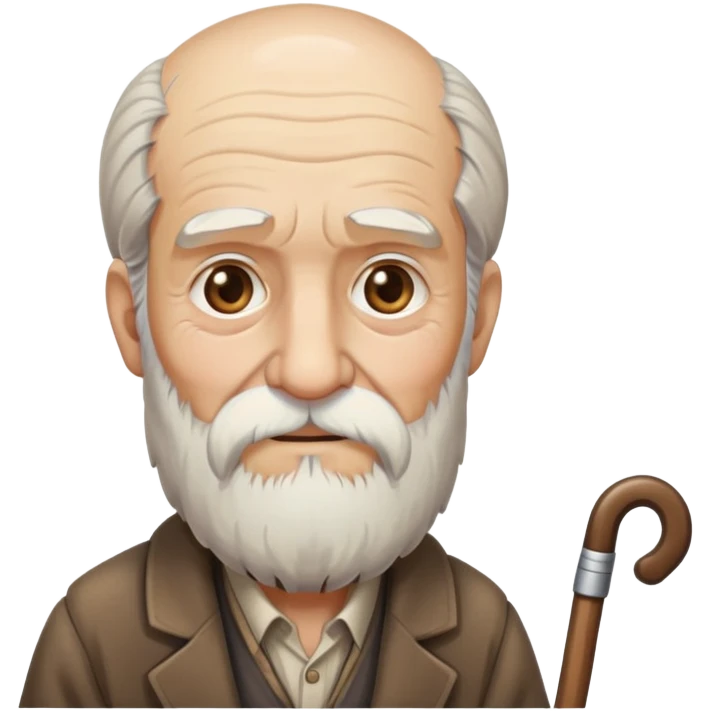 very old man with long beard and cane emoji
