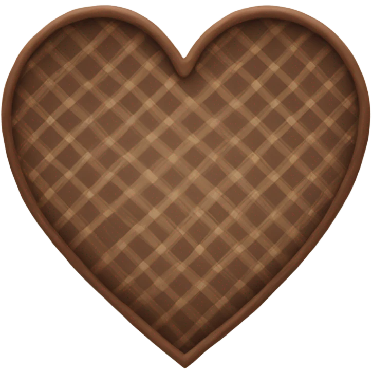 Brown plaid heart  emoji