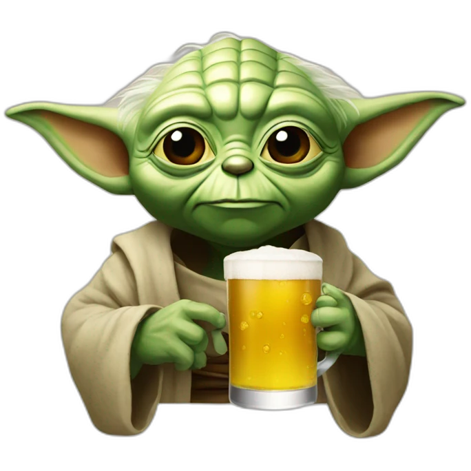 Yoda drink beer emoji