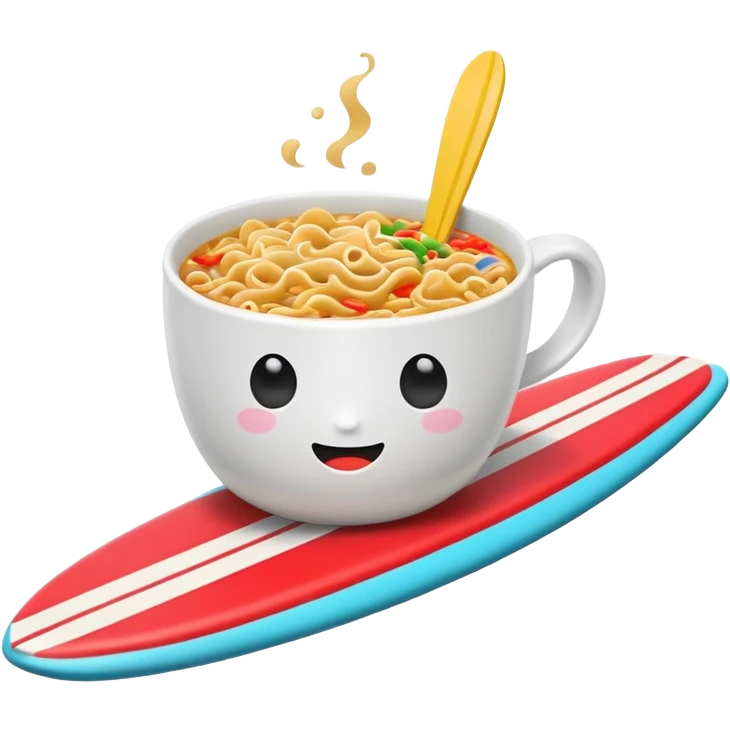 Cup noodle on the surfboard emoji