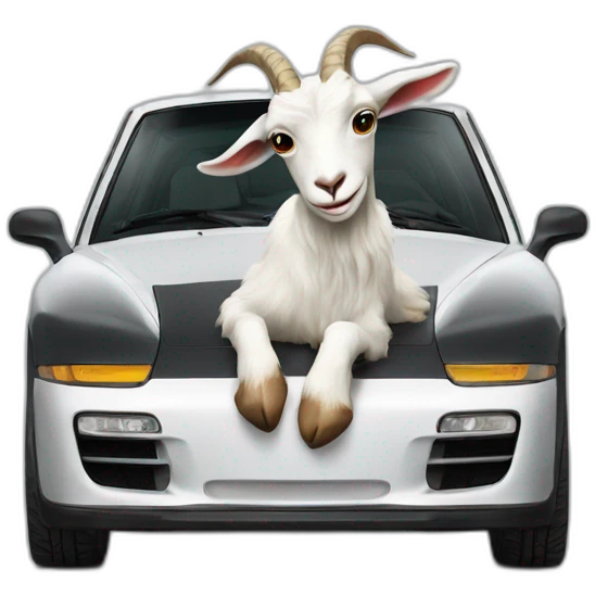 Goat on Porsche emoji