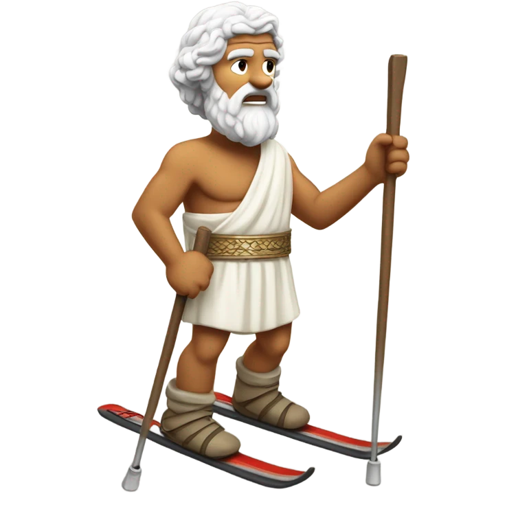 socrates on mountain skis emoji
