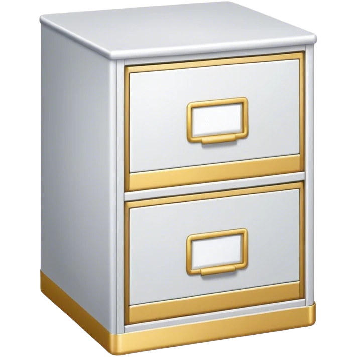 white and gold filing cabinet emoji