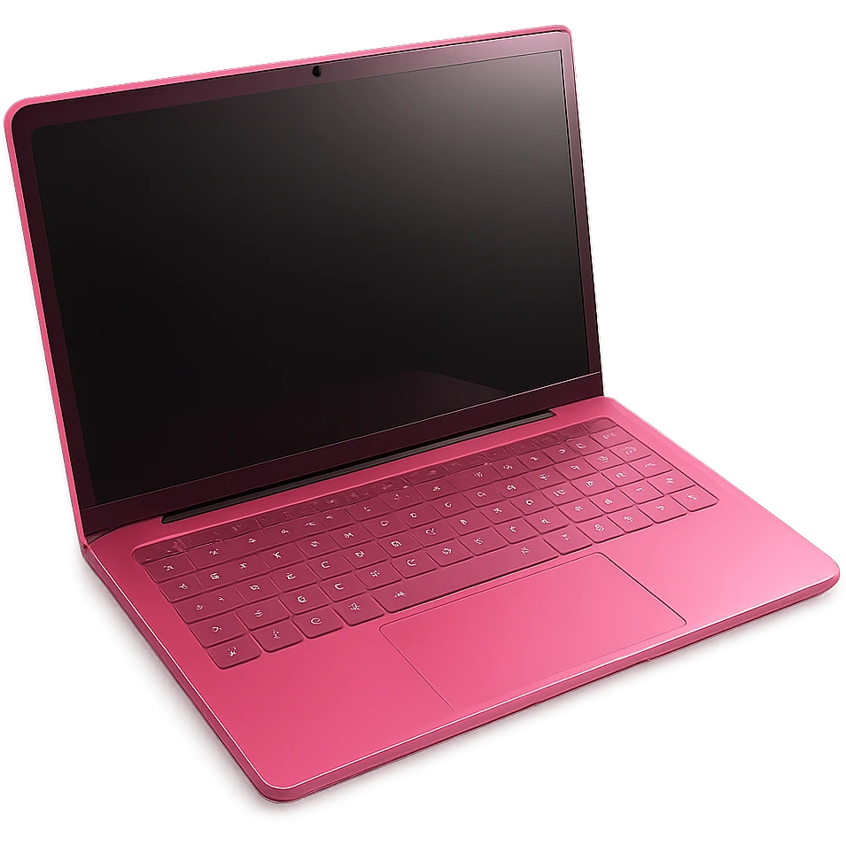 pink laptop, modern, glossy emoji