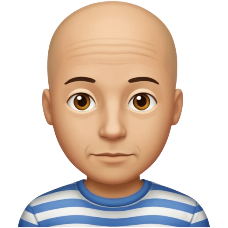 bald man with striped shirt emoji