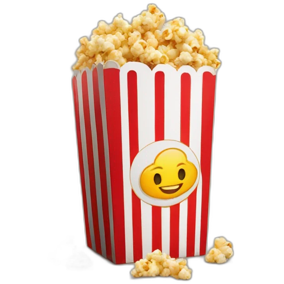 movie theater popcorn and drink in cardboard container emoji