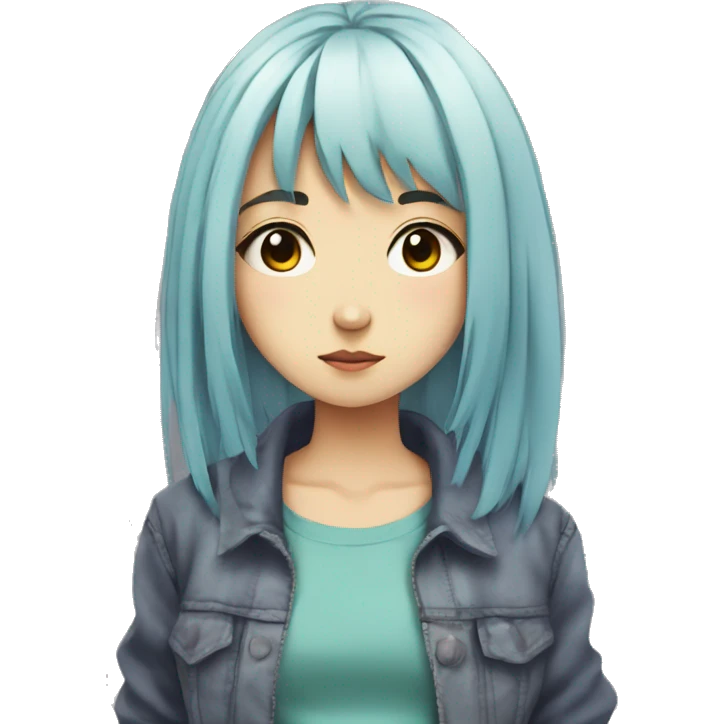 anime style grunge girl emoji
