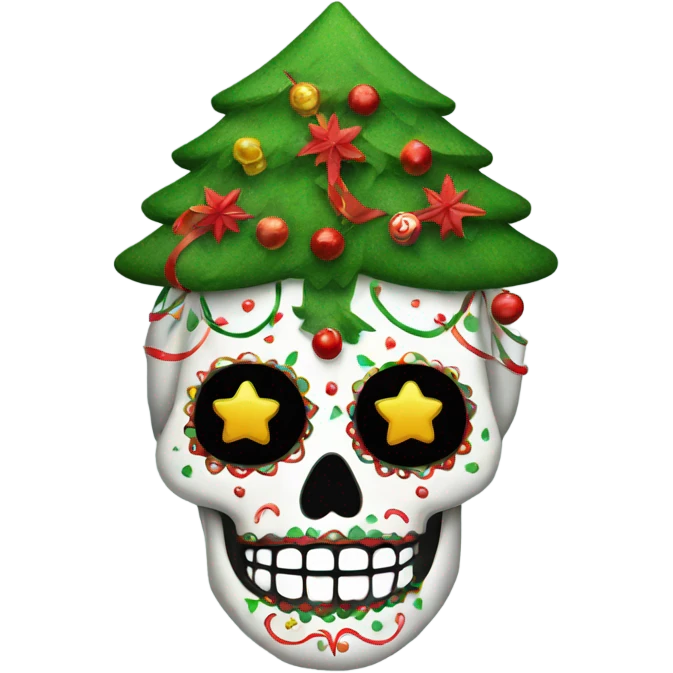 Sugar skull Christmas tree  emoji