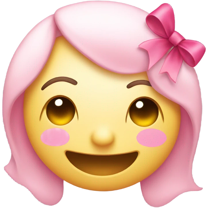Smiley closed eyes with lashes and pink bows  emoji