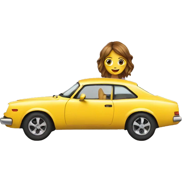 Car with girl emoji
