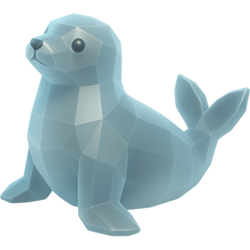 polygonal  little seal emoji
