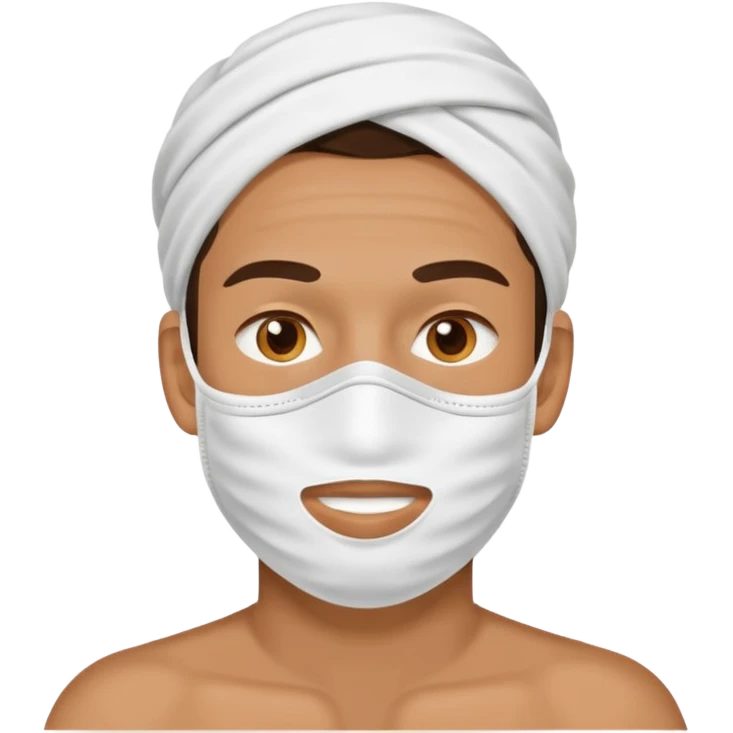 man with white clay face mask emoji
