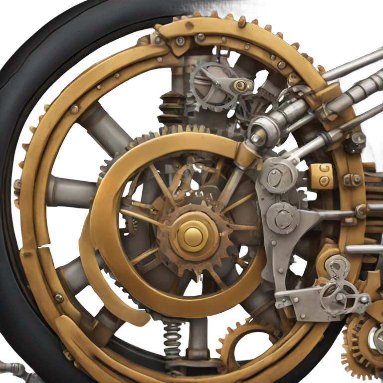 steampunk motorbike direct back view emoji