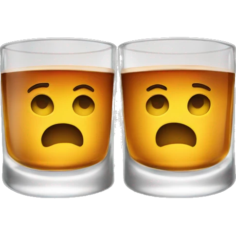 Two whiskey glasses touching at corners emoji