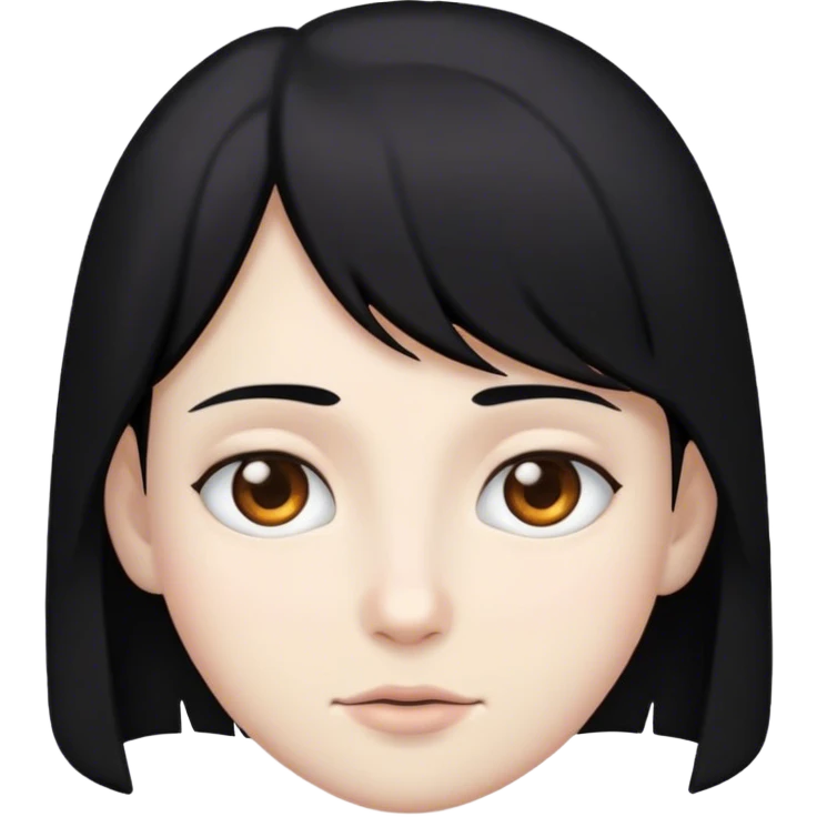 Pelo negro blanca ojos cafés  emoji