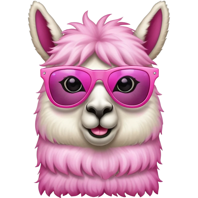 Sassy llama with pink sunglasses  emoji