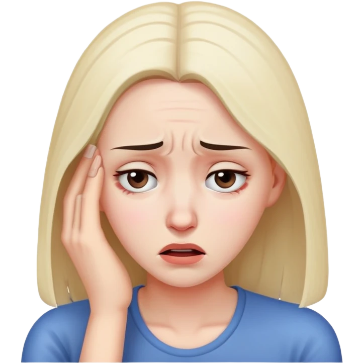 Woman with head pain emoji