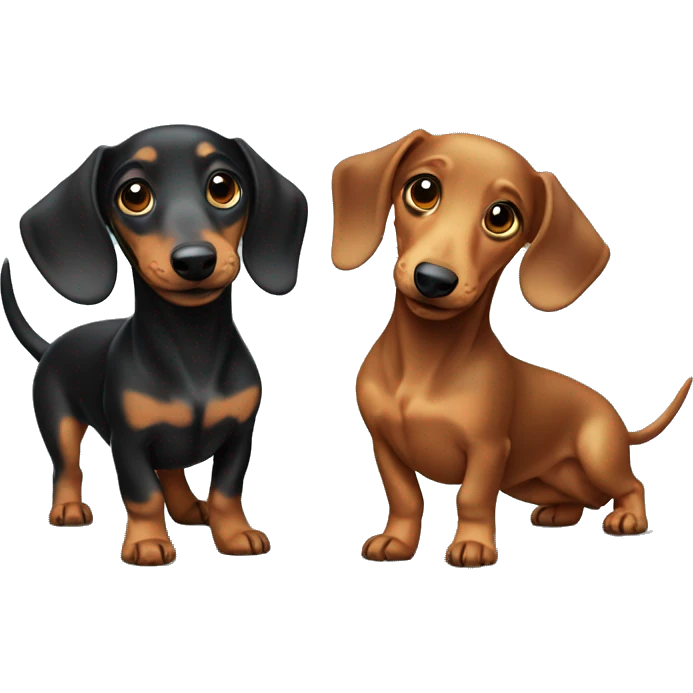 Cute dachshunds playing together emoji