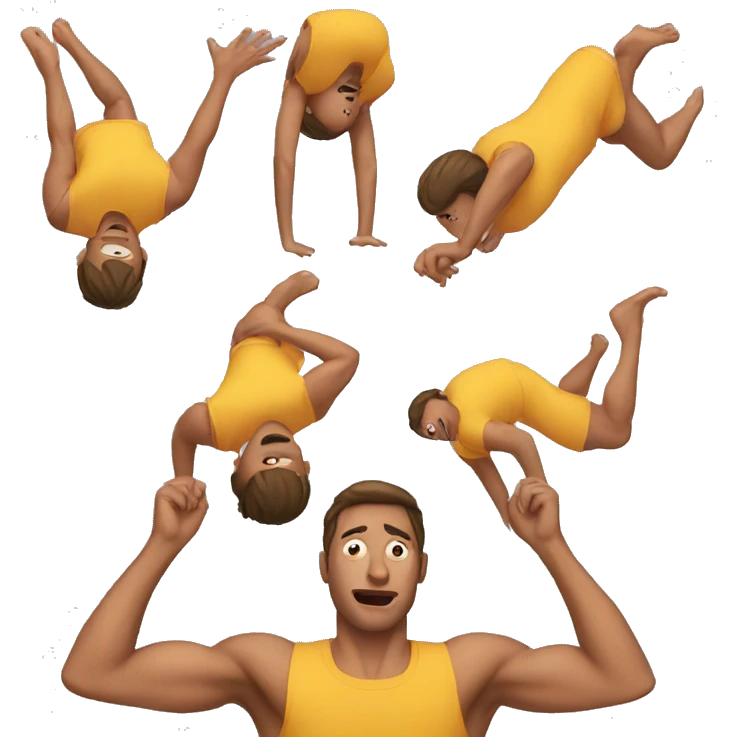 worried man doing backflip emoji