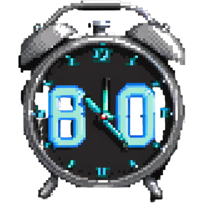 alarm clock with discount percentage emoji
