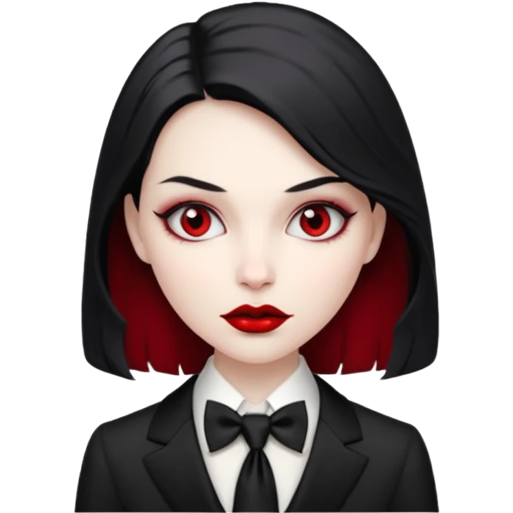female vampire with tie emoji