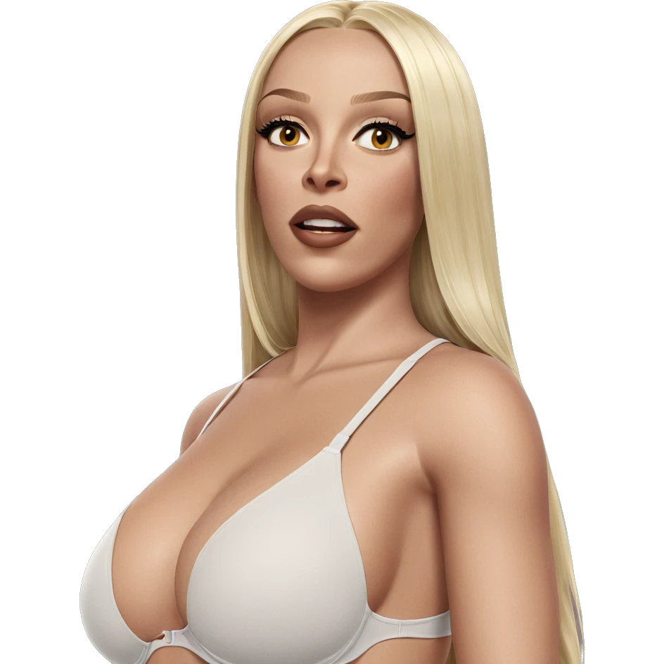 blonde girl in underwear emoji