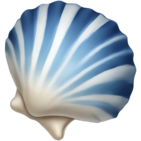dark blue and white striped seashell emoji