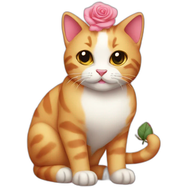 rose cat emoji
