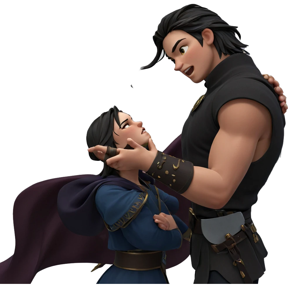 girl and boy with sword emoji