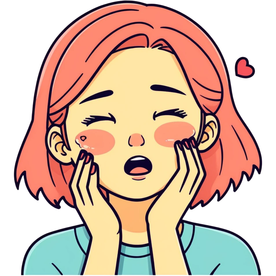 A girl sad crying with makeup on emoji