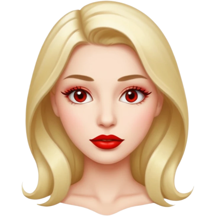 A woman with glossy lips. emoji