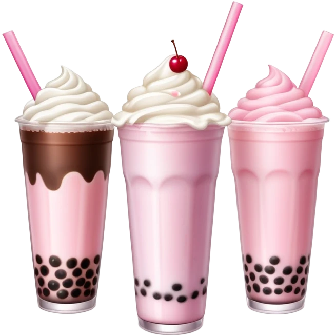 Milkshake and bubble tea ￼ emoji