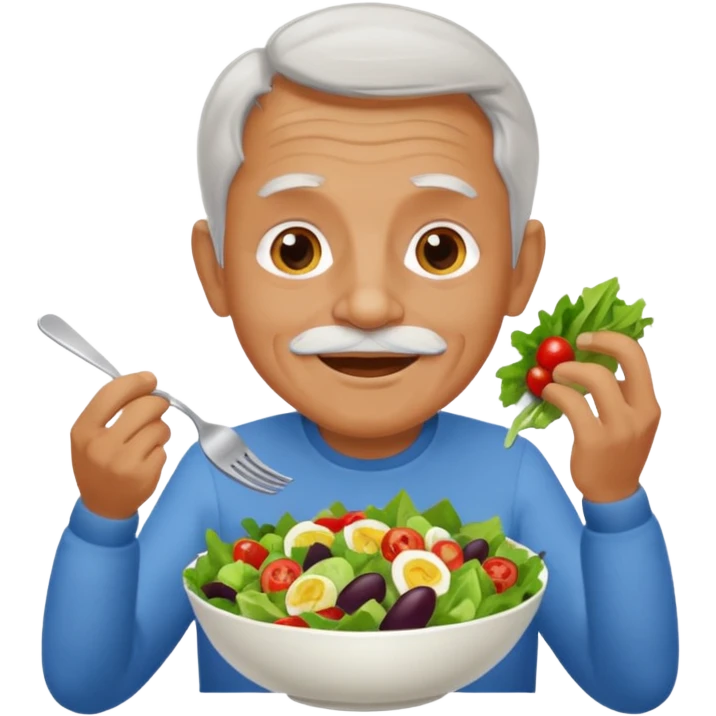 I want to create an emoji of a old  guy eating healthy food emoji