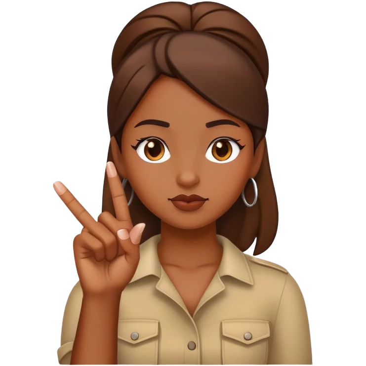 brownskin girl sticking up middle finger emoji