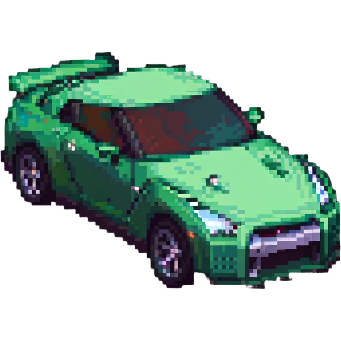 blocky Minecraft Nissan GTR sports car emoji