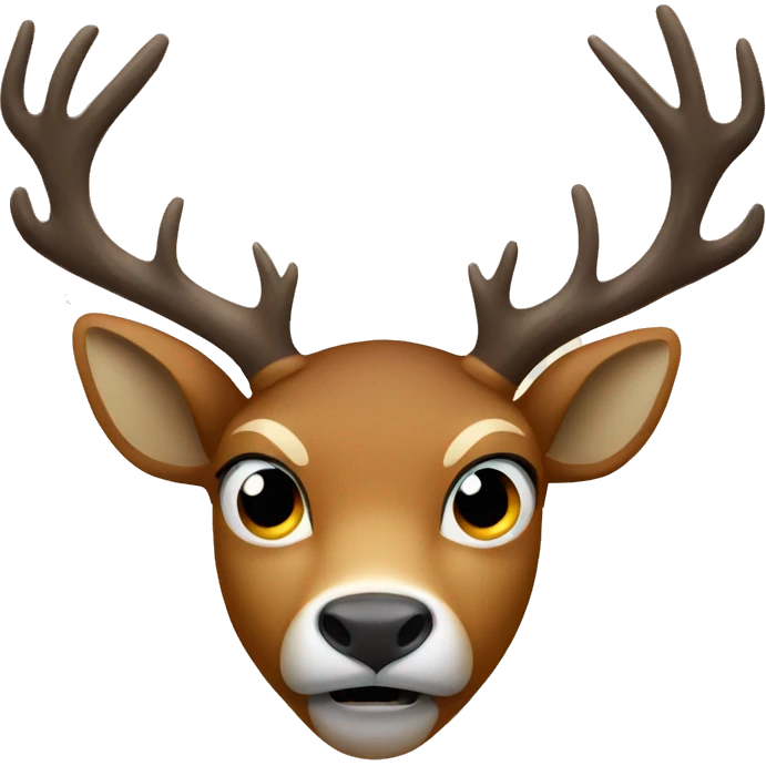 Deer with angry face emoji
