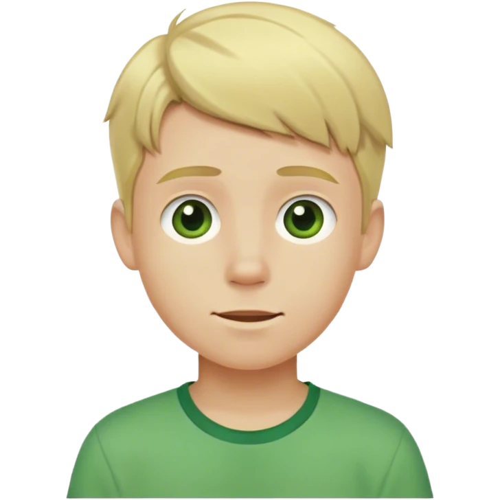 blonde boy outdoors in green shirt emoji