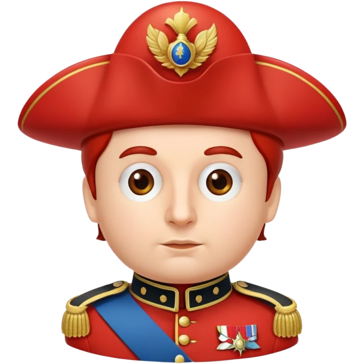 Tomato wearing Napoleon's cocked hat and military officer uniform emoji