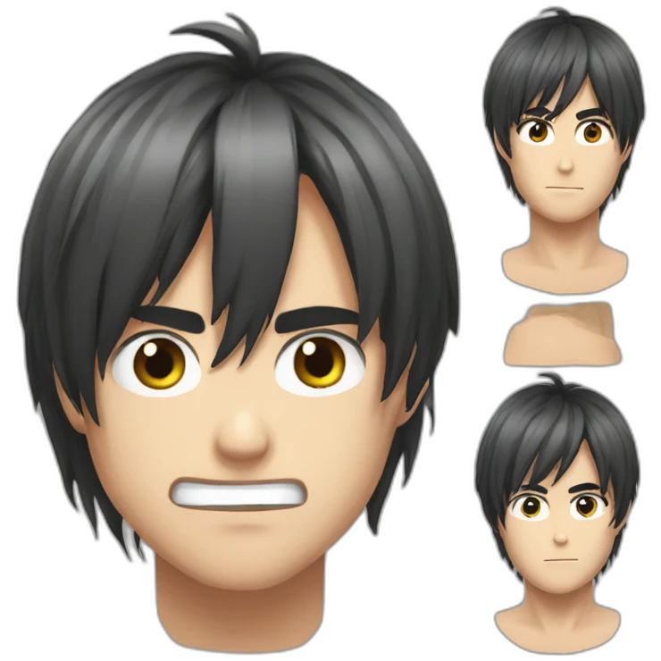 long hairs eren jeager emoji