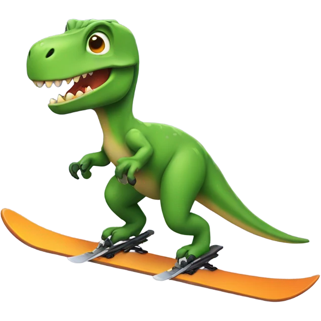 Dinosaur skiing emoji