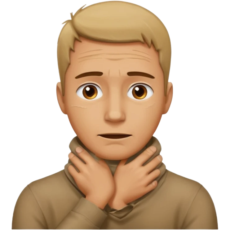 Man with hands around neck emoji