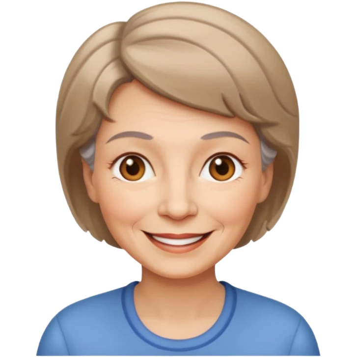 ahora hazme una mujer blanca viejita blanca con el pelo corto y cafe claro emoji