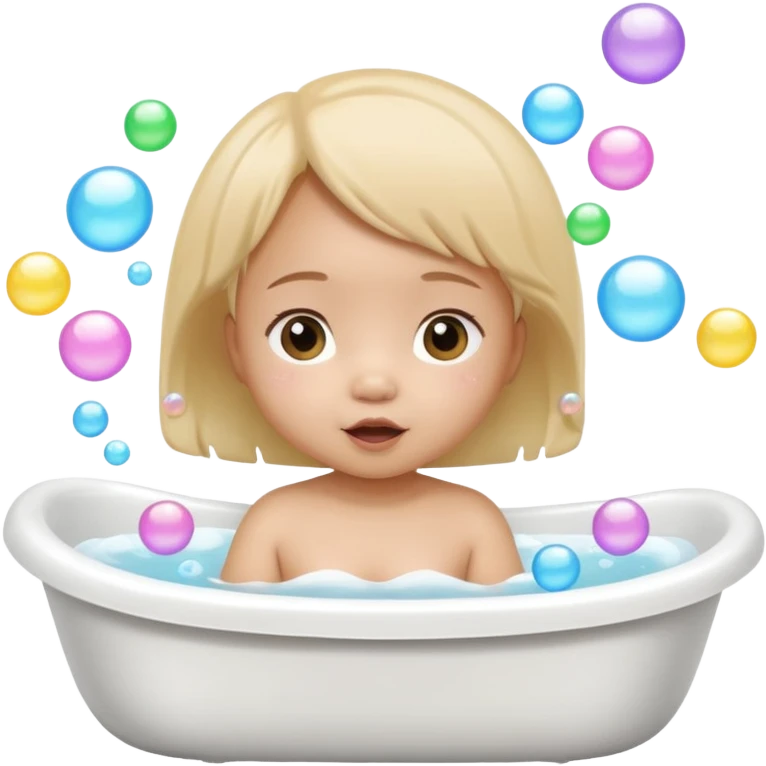 asian baby girl taking a shower emoji