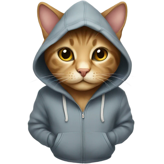 Cat wearing hoodie emoji