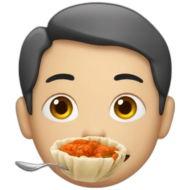 Man eating momos emoji